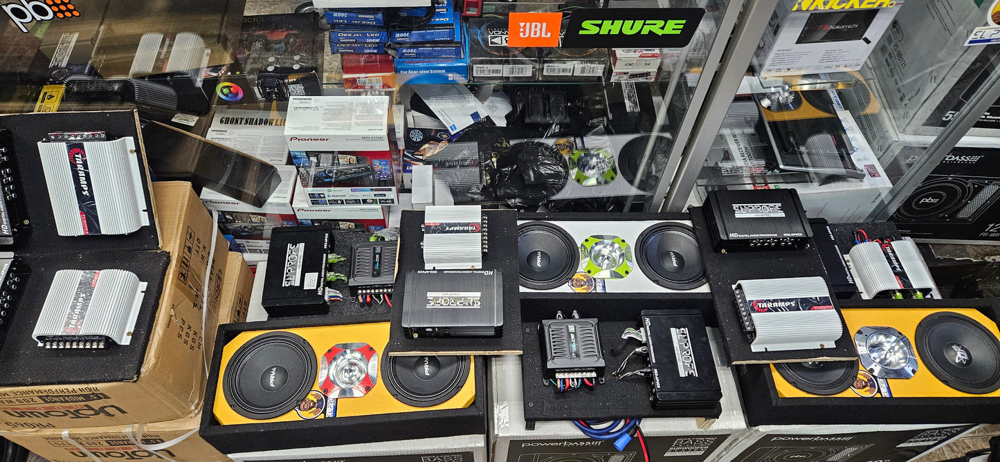 Chuhero de 6 prv, tweeter YR2",DSP BT,Amplificador Banda400.4, Cajon 10" bass, seteado y ready para instalar.